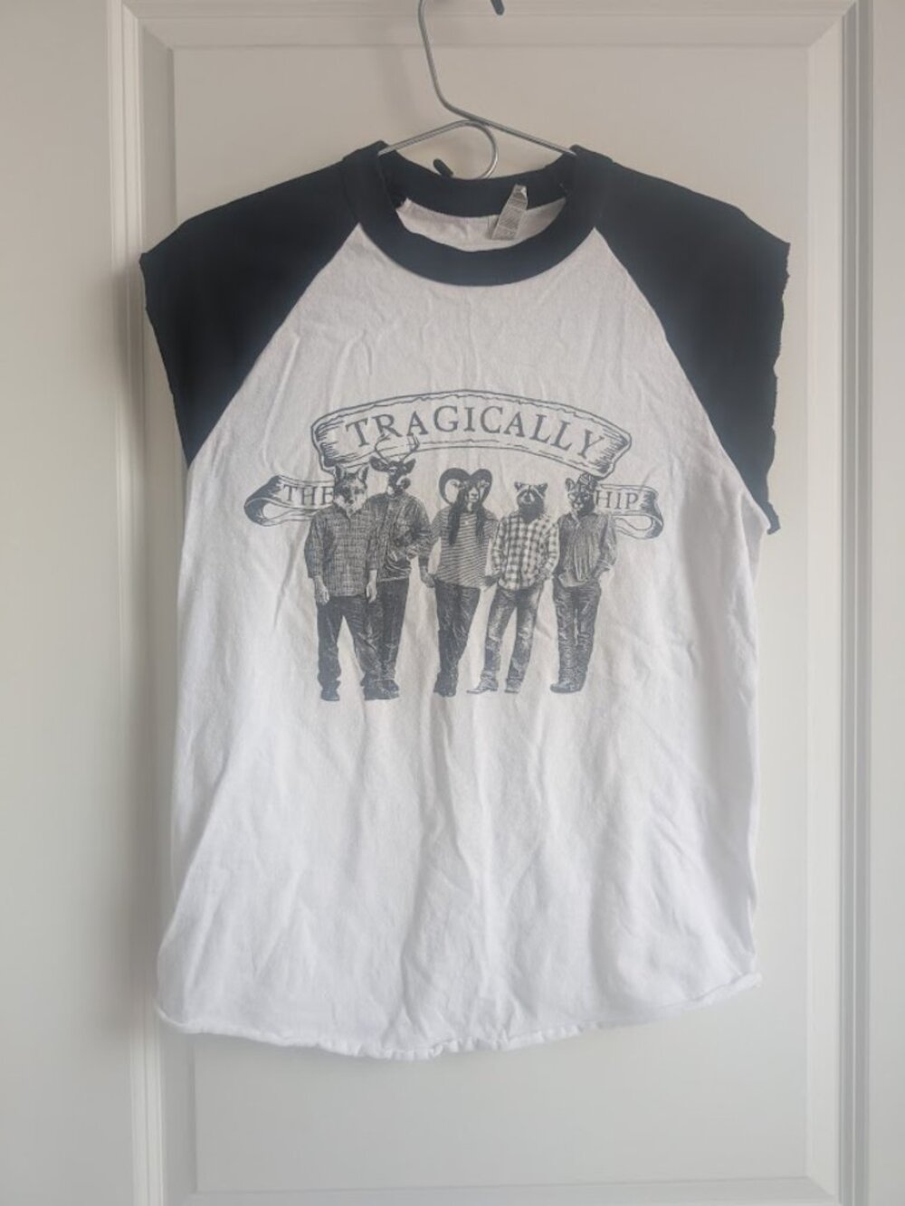 Tragically Hip baseball-style concert t-shirt